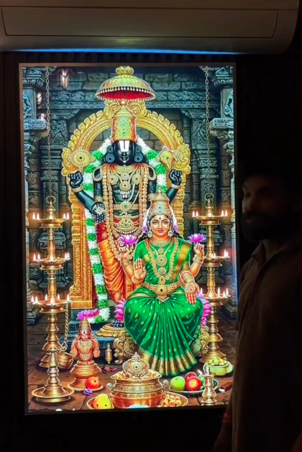 Tirupati Balaji Premium Acrylic Glow Light Frame