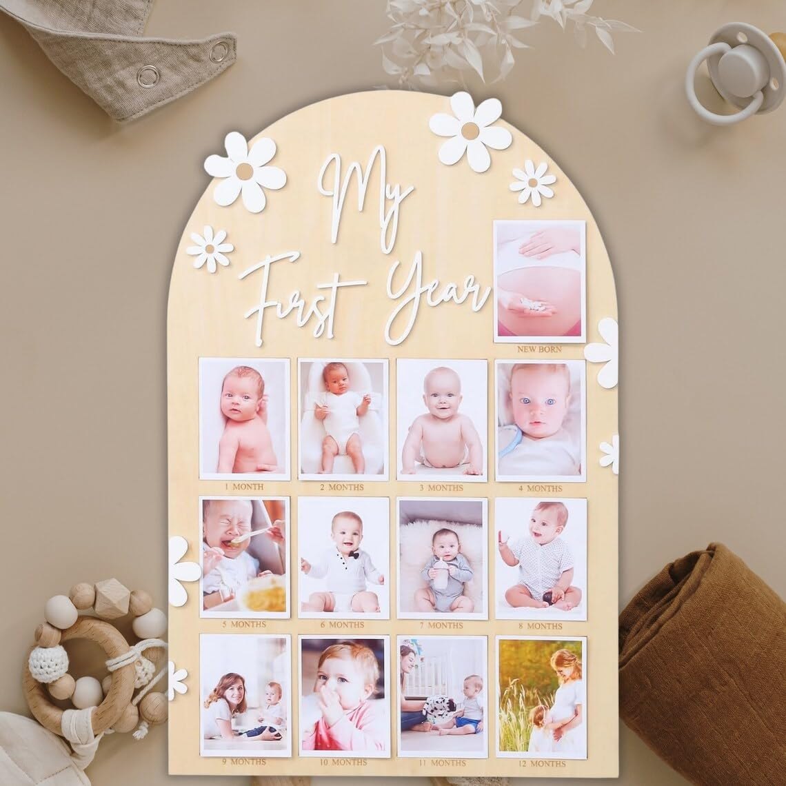 First Year Birthday Party Decorations Baby Photo Frame Nursery Decor Personalized Gift for Boy Girl