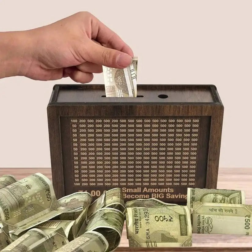 MDF Piggy Bank with Custom Photo and Names
