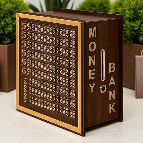 MDF Piggy Bank with Custom Photo and Names