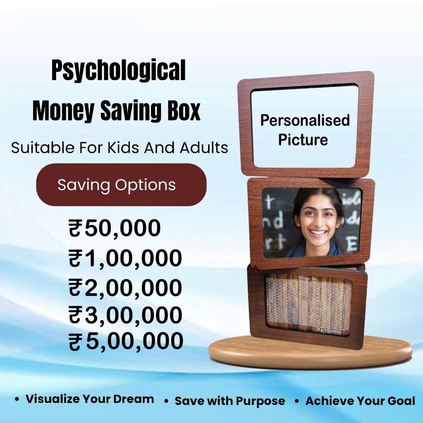 MDF Piggy Bank with Custom Photo and Names
